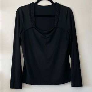 Black Lace Trim Women's Top|XLarge|EUC